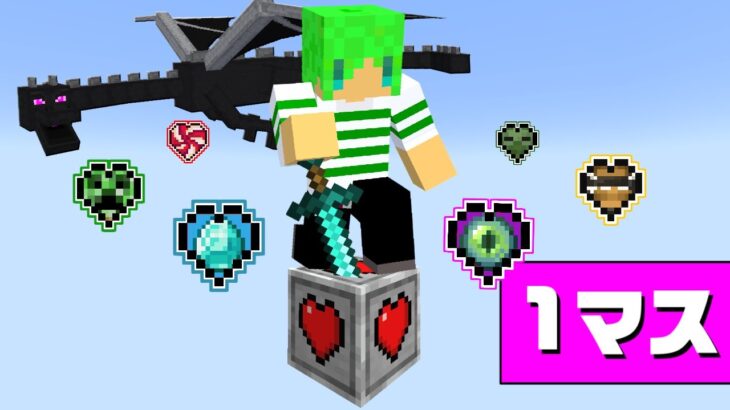 1マスで1ハートの世界でも余裕でエンドラ倒せんじゃね…？【マインクラフト】