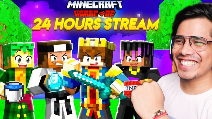 24 Hrs MINECRAFT HARDCORE IRL MARATHON STREAM | Finale