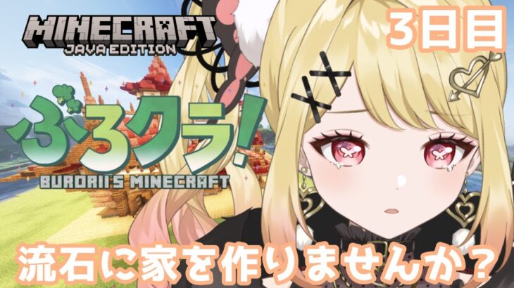 【マイクラ】レベル上げとガチでいつ家ちゃんと作るの？3日目夜【ひみつのえみる/vtuber】#ぶろクラ