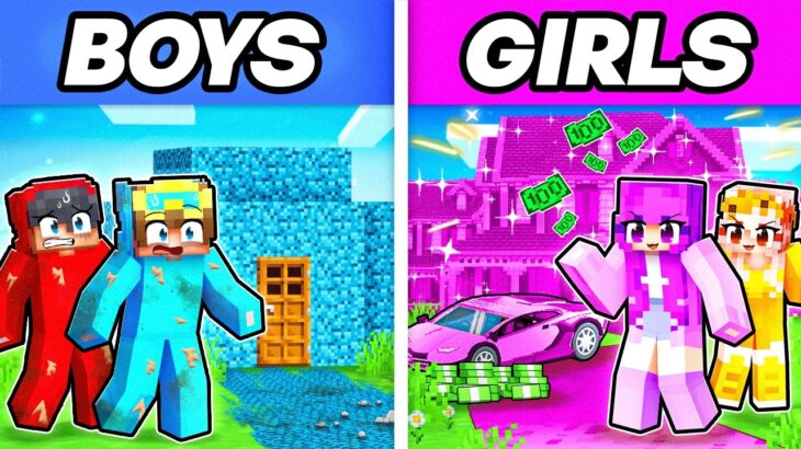 BOYS vs GIRLS MILLIONAIRE House Battle In Minecraft!