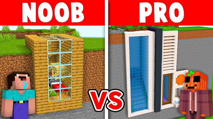 Casa en Montaña de Noob Vs. Pro en Minecraft!