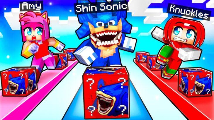 Having A SHIN SONIC LUCKY BLOCK RACE in Minecraft!