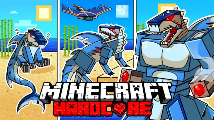 I Survived 1000 DAYS as a ROBOT SHARK in HARDCORE Minecraft! – Land Mobs Compilation