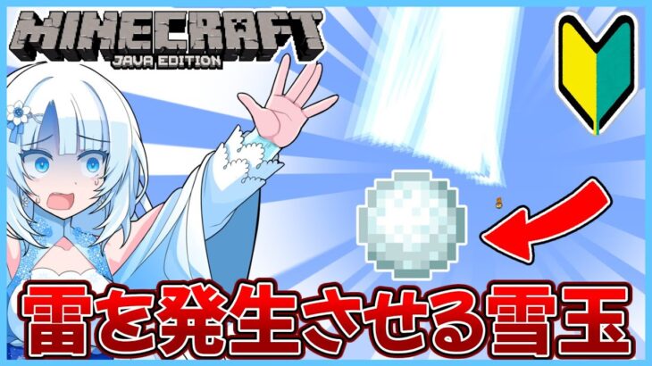 雷を発生させる雪玉の超簡単な作り方！【マイクラJava】【voicevox解説】