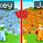 Mikey ICE Village vs JJ FIRE Village Survival Battle in Minecraft (Maizen)