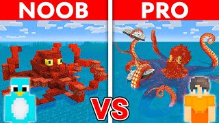 NOOB vs PRO: GIANT KRAKEN House Build Challenge in Minecraft