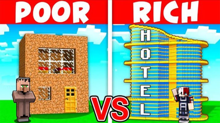 RICH VS POOR HOTEL IN MINECRAFT!!