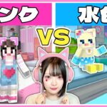 『ピンク VS 水色』でお家づくり対決したらどっちが勝つ！？🏠【マイクラ / Minecraft】【たまちゃん】