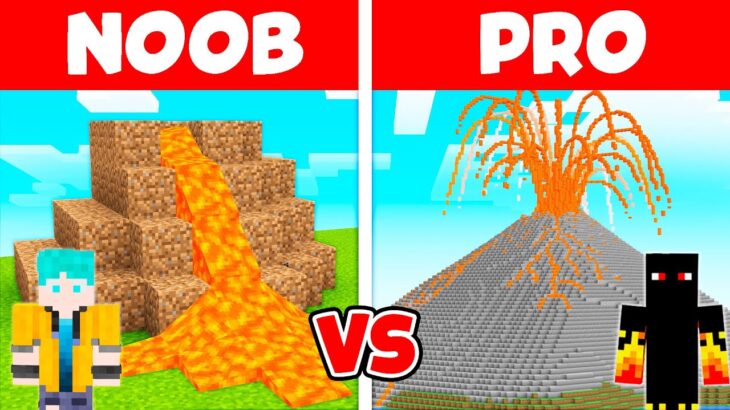 Vulcão de NOOB vs Vulcão de PRO no Minecraft!