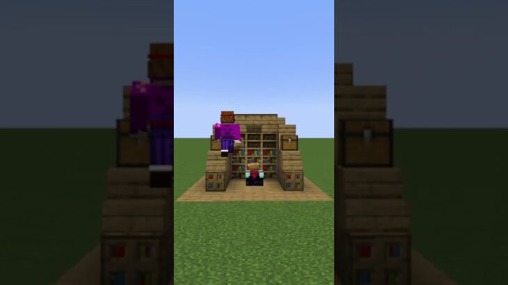 【マイクラ】シンプルに飾れてお洒落に見える本棚を建築してみたい#minecraft #shorts