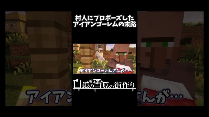 【マイクラ】村人にプロポーズしたアイアンゴーレムの末路とは……#shorts #ショート#minecraft #サバイバル建築#マイクラ#マインクラフト