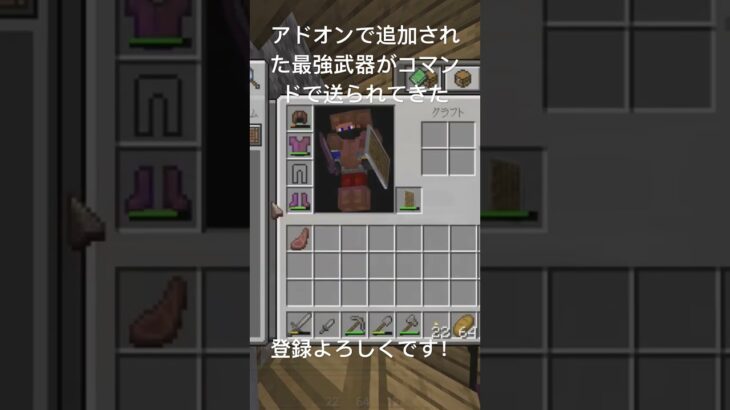 アドオンの最強武器がコマンドで送られてきた#マイクラ #マインクラフト #マイクラ統合版