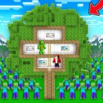 マイゼンとマイキーがマインクラフトで巨大ツリー対ゾンビ黙示録の中にセキュリティハウスを建てた！