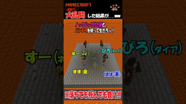 【マイクラ】家族で大乱闘（頂上決戦）した結果が…www♬ミニゲーム♬#マインクラフト #minecraft #家族でマイクラ