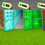 $1 Vs $100 Vs $1,000,000 Million Door In Minecraft….