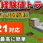 1.21対応【マイクラ統合版】75秒でLv.30到達！アルマジロ式経験値トラップの作り方【PE/PS4/Switch/Xbox/Win10】ver1.21