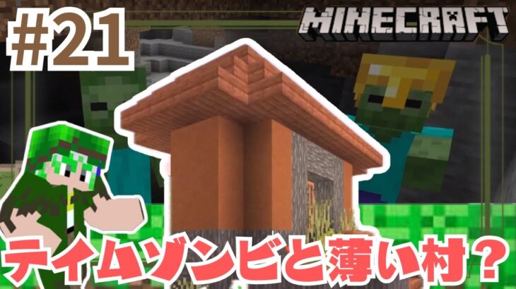 #21【マインクラフト】村生成バグ⁉︎薄っぺらな家と襲ってこないゾンビ！たしゃクラ。