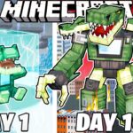 I Survived 100 Days as a DINOSAUR TITAN in Minecraft!