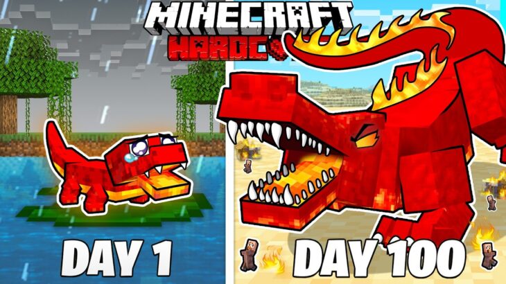 I Survived 100 Days as a LAVA CROCODILE in HARDCORE Minecraft