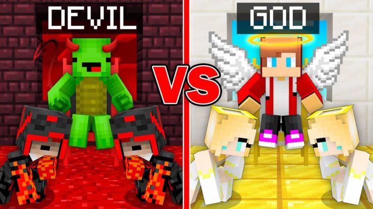 Mikey DEVIL vs JJ GOD Survival Battle in Minecraft (Maizen)