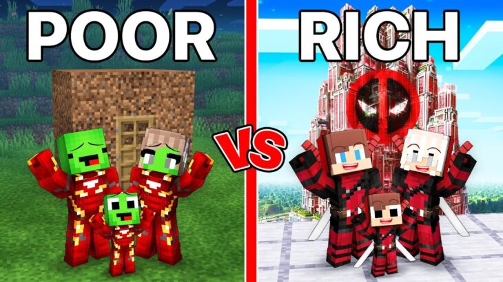 Mikey IRON MAN vs JJ DEADPOOL Family Challenge in Minecraft (Maizen)