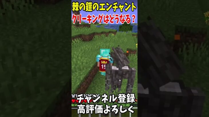 棘の鎧のエンチャントを受けたクリーキングはどうなる？!!!#マインクラフト #Minecraft #アップデート #裏技 #minecraftparkour