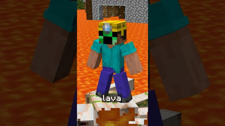 QUE PASARÍA SI EL NIVEL DE LA LAVA SUBE #minecraft