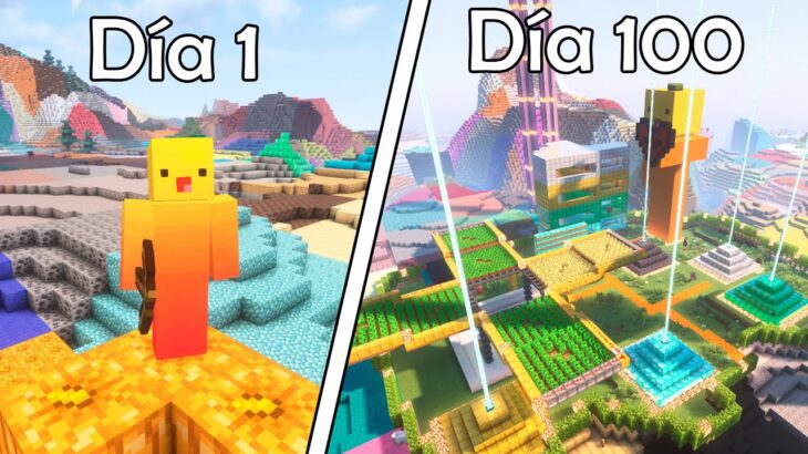 SOBREVIVÍ 100 DÍAS PERO cada CHUNK es un BLOQUE DIFERENTE  Minecraft Hardcore