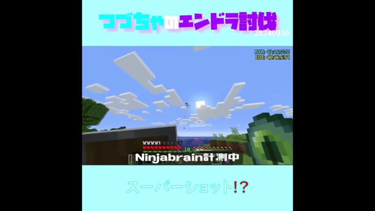 【マイクラ】スーパーショット！？　 fromつづちゃのエンドラ討伐！2024/09/10　#Minecraft　#Shorts