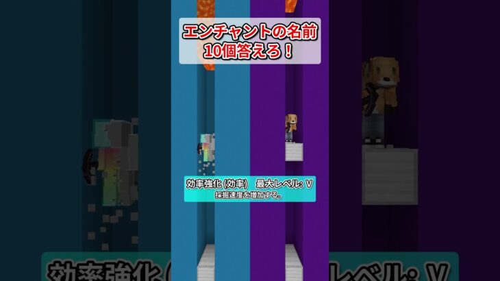 【マイクラ】マグマが落ちる前に答えろ！エンチャント #マインクラフト #マイクラ #minecraft #shorts