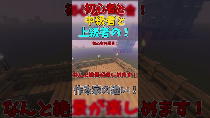 #shorts  初心者と中級者と上級者の作る家の違い！#ゲーム #minecraft #マイクラ #マインクラフト