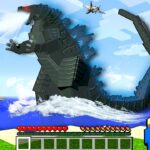 超巨大ゴジラに破壊される街を守ろうとした結果…⁉️🔥【マイクラ マインクラフト】ぽっぴんず