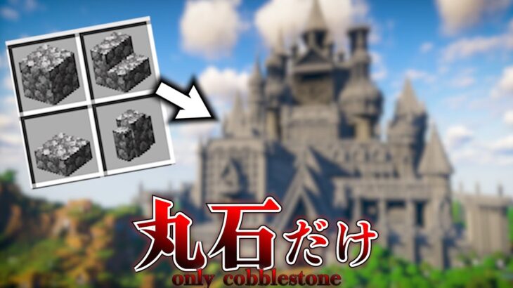 【マイクラ】ガチ勢でもさすがに”丸石だけ”でおしゃれな建築するのは無理じゃね…？【マインクラフト 実況】