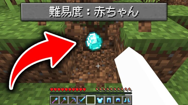 難易度「赤ちゃん」の世界でサバイバルをしたら絶対に死なないはず【マイクラ】