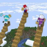 【マイクラ】誰が一番早く限界高度まで登れる階段を作れるか選手権！！【マインクラフト】