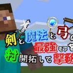 【 #マイクラ 】#1 剣と魔法と弓の世界で村を開拓するマイクラ