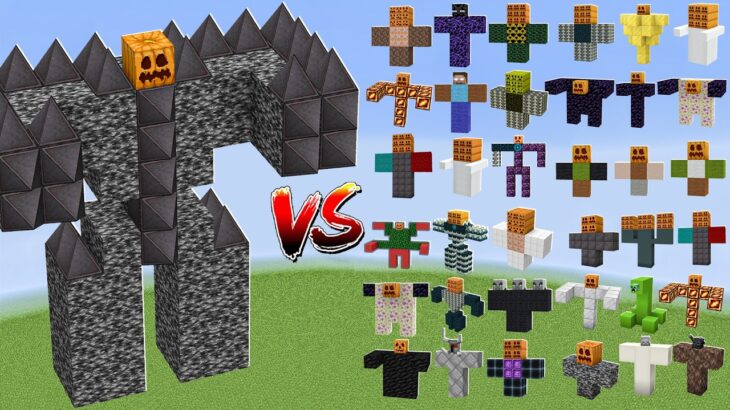 ALPHA MUTANT BEDROCK GOLEM vs All Minecraft Bosses – Minecraft Mob Battle