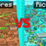 Aldea POBRE vs Aldea RICA Separadas Por Un MURO en Minecraft