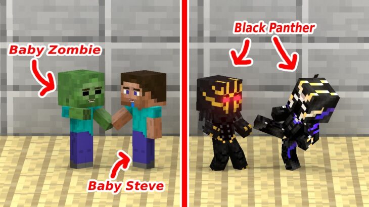 Baby Zombie Become Black Panther – Minecraft Animation