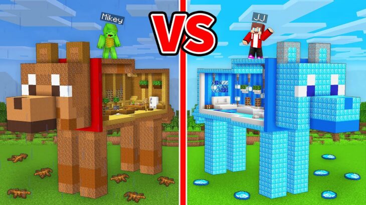 JJ and Mikey: POOR vs RICH DOG Statue Build Battle in Minecraft – Maizen