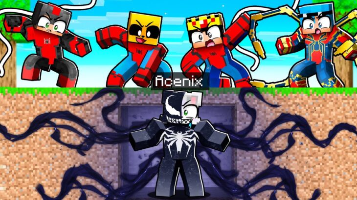 MINECRAFT: VENOM ACENIX vs 4 ASESINOS 🕷️😈