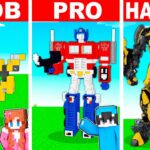 Minecraft NOOB vs PRO vs HACKER: Casa de TRANSFORMERS GIGANTE!