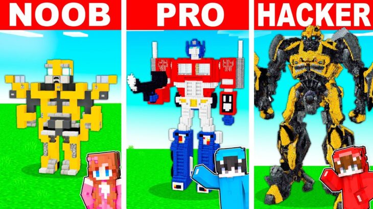 Minecraft NOOB vs PRO vs HACKER: Casa de TRANSFORMERS GIGANTE!