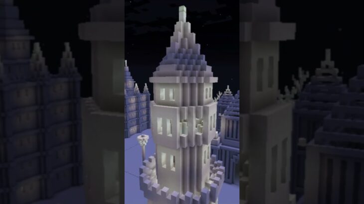 【マイクラ 建築 雪】雪の夜　#マイクラ #マイクラ建築 #minecraft #マインクラフト