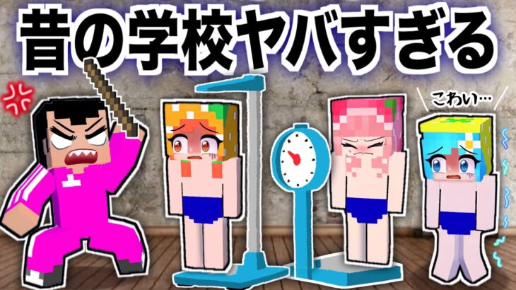 今と昔の小学校のちがい あるある！(マイクラ)昭和昔の先生がエグい😱令和と昭和(#ぴこみんず)令和