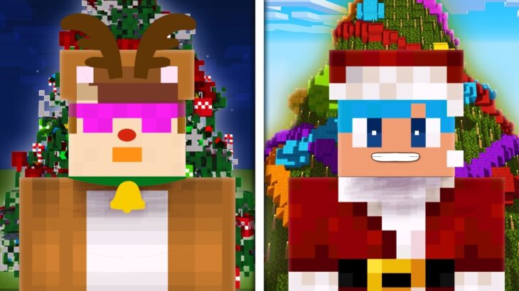 トナカイ vs サンタ クリスマスツリーハウス対決！【まいくら / マインクラフト】