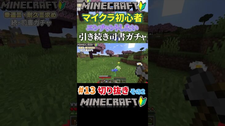 #13【マイクラ】引き続きエンチャントしたいから司書ガチャするマイクラ初心者その2 #shorts #マイクラ #マインクラフト #minecraft #ゲーム実況 #切り抜き