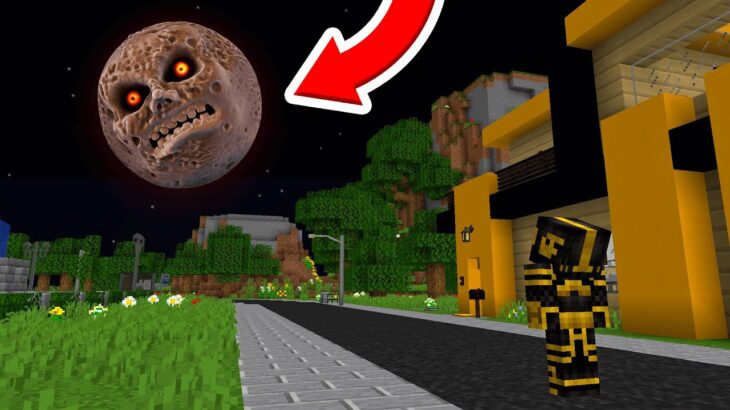 APARECE LA LUNA MALVADA EN LA CIUDAD DE PLATANOVILLA EN MINECRAFT 😱