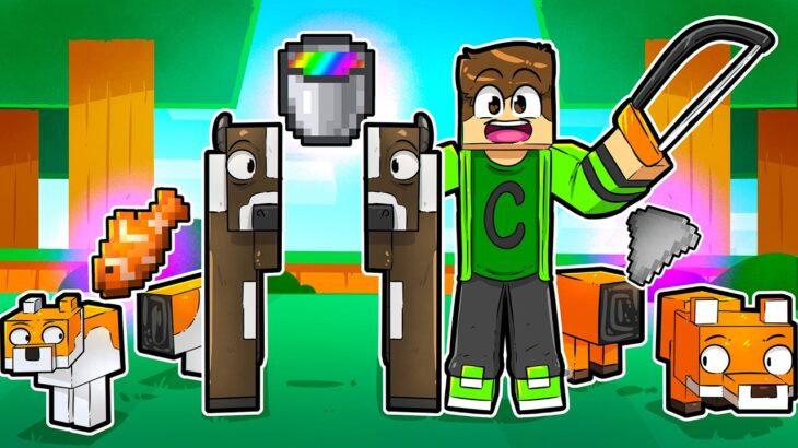 CORTEI OS MOBS AO MEIO NO MINECRAFT 2!