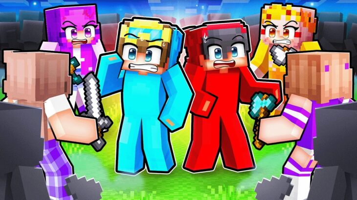 GIRL HUNTERS vs BOY SPEEDRUNNERS SHOWDOWN in Minecraft!